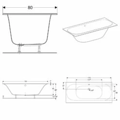 Geberit Soana Duo Badewanne 180 X 80 Cm