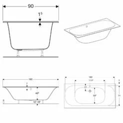 Geberit Soana Duo Badewanne 190 X 90 Cm