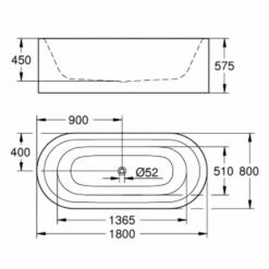 GROHE Essence Freistehende Badewanne 180 X 80 Cm, Ohne Überlauf 7 GROHE Essence Freistehende Badewanne 180 X 80 Cm, Ohne Überlauf -Badezimmer Verkaufs-Shop hersteller grohe badewannen essence freistehende 180 2712097
