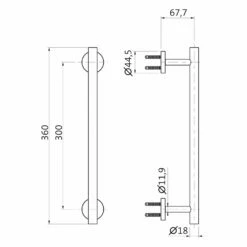 Herzbach LIVING DESIGN IX Wannengriff 30 Cm