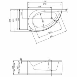 Hoesch Spectra Eck-Badewanne 170 X 100 Cm Linke Ausführung Mit Loser Schürze