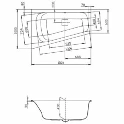 Hoesch Thasos Eckbadewanne 150 X 100 Cm Linke Ausführung -Badezimmer Verkaufs-Shop hersteller hoesch badewannen eckbadewannen thasos 150 598025