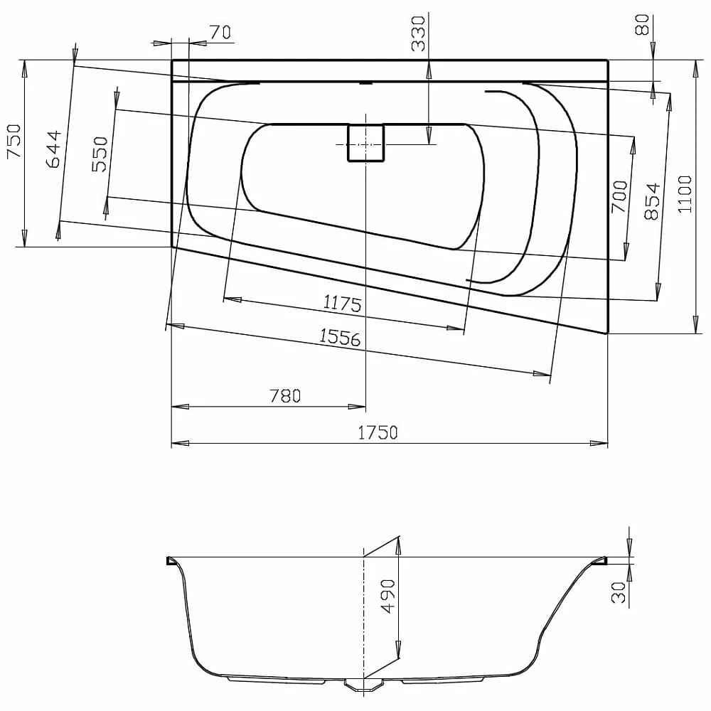 Hoesch Thasos Eckbadewanne 175 X 110 Cm Rechte Ausführung Ablaufabdeckung Chrom 4 Hoesch Thasos Eckbadewanne 175 X 110 Cm Rechte Ausführung Ablaufabdeckung Chrom – Bild 2