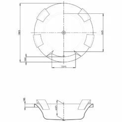 Hoesch Aviva Rund-Badewanne Mit 4 Kopf-/Rückenstützen
