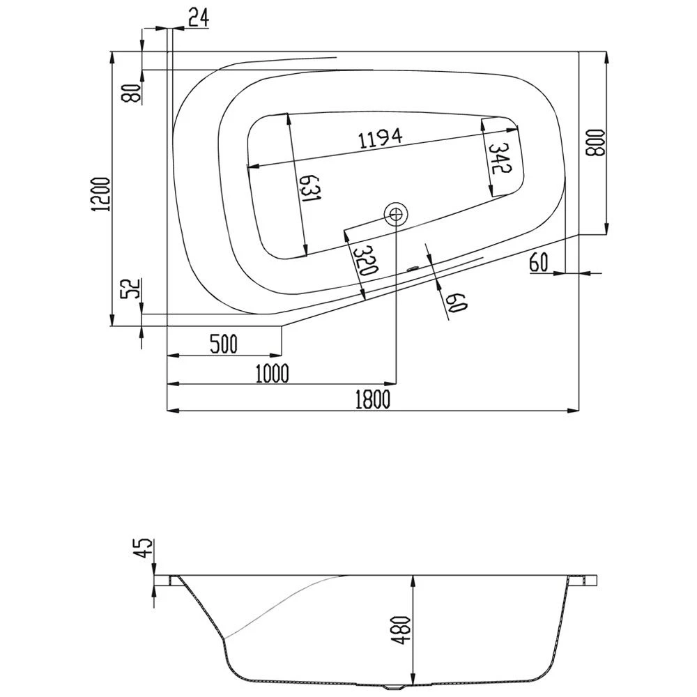 Hoesch Spectra Trapez Badewanne 180 X 120 Cm Linke Ausführung 4 Hoesch Spectra Trapez Badewanne 180 X 120 Cm Linke Ausführung – Bild 2