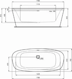 Ideal Standard Dea Freistehende Körperform-Badewanne 170 X 75 Cm, Inkl. Ab- Und Überlauflaufgarnitur 5 Ideal Standard Dea Freistehende Körperform-Badewanne 170 X 75 Cm, Inkl. Ab- Und Überlauflaufgarnitur -Badezimmer Verkaufs-Shop hersteller ideal standard badewannen freistehende koerperform 2934742
