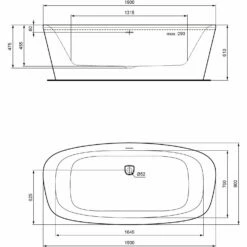 Ideal Standard Dea Freistehende Körperform-Badewanne 190 X 90 Cm, Inkl. Ab- Und Überlauflaufgarnitur -Badezimmer Verkaufs-Shop hersteller ideal standard badewannen freistehende koerperform 3296900