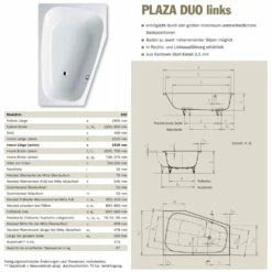 Kaldewei Plaza Duo Links 192 Eckbadewanne 5 Kaldewei Plaza Duo Links 192 Eckbadewanne -Badezimmer Verkaufs-Shop hersteller kaldewei badewannen eck plaza duo 555799