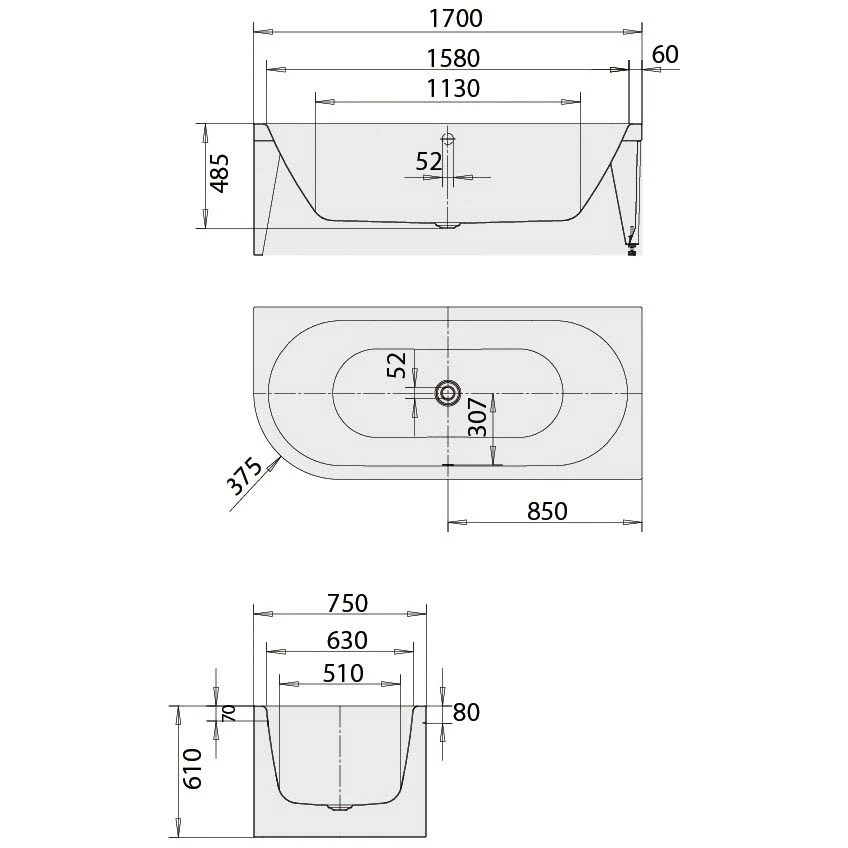 Kaldewei Meisterstück Centro Duo 1 Links 1129 Badewanne 170 X 75 Cm, Mit Füllfunktion Und Lochbohrungen 5 Kaldewei Meisterstück Centro Duo 1 Links 1129 Badewanne 170 X 75 Cm, Mit Füllfunktion Und Lochbohrungen – Bild 3