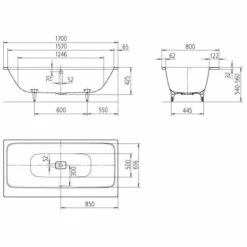 Kaldewei Asymmetric Duo 740 Badewanne 170 X 80 Cm Mit Schwallleinlauf -Badezimmer Verkaufs-Shop hersteller kaldewei badewannen rechteckbadewannen asymmetric duo 1011407