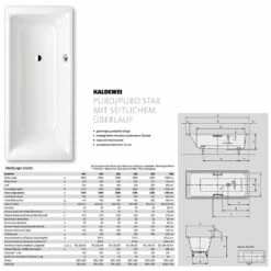 Kaldewei Puro 656 Badewanne 170 X 75 Cm Mit Schwalleinlauf 7 Kaldewei Puro 656 Badewanne 170 X 75 Cm Mit Schwalleinlauf -Badezimmer Verkaufs-Shop hersteller kaldewei badewannen rechteckbadewannen puro 656 555998