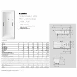 Kaldewei Puro 692 Badewanne 170 X 80 Cm Mit Seitlichen Überlauf Links 7 Kaldewei Puro 692 Badewanne 170 X 80 Cm Mit Seitlichen Überlauf Links -Badezimmer Verkaufs-Shop hersteller kaldewei badewannen rechteckbadewannen puro 692 556010