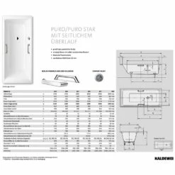 Kaldewei Puro Star 694 Badewanne 170 X 80 Cm Mit Griffbohrung