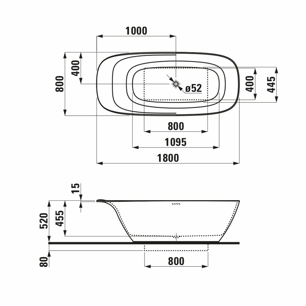 LAUFEN INO Freistehende Ovalbadewanne 180 X 80 Cm 6 LAUFEN INO Freistehende Ovalbadewanne 180 X 80 Cm – Bild 4