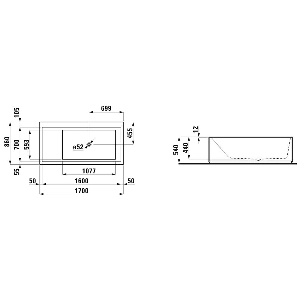 LAUFEN Kartell Rechteckbadewanne 170 X 86 Cm, Freistehend Mit Kopfende Links 6 LAUFEN Kartell Rechteckbadewanne 170 X 86 Cm, Freistehend Mit Kopfende Links – Bild 4