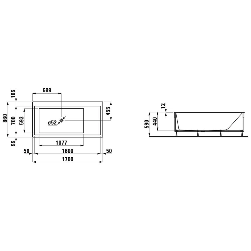 LAUFEN Kartell Rechteckbadewanne 170 X 86 Cm Einbauversion, Ecke Links 6 LAUFEN Kartell Rechteckbadewanne 170 X 86 Cm Einbauversion, Ecke Links – Bild 4