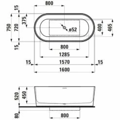 LAUFEN Val Oval-Badewanne Freistehend, Mit Überlaufspalt -Badezimmer Verkaufs-Shop hersteller laufen val badewanne 1190435