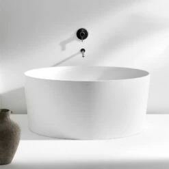 LAUFEN Val Badewanne Freistehend Rund, Mit Integriertem Überlaufkanal