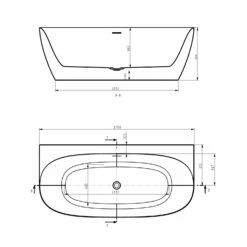 Home Vorwand-Badewanne 170 X 80,2 Cm -Badezimmer Verkaufs-Shop hersteller megabad profi collection badewannen home 3010250