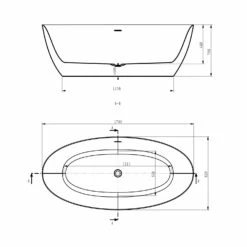 Life Freistehende Badewanne 170 X 82 Cm -Badezimmer Verkaufs-Shop hersteller megabad profi collection badewannen life 3010247