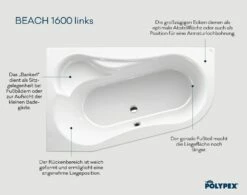 Polypex Beach 1600 Eckbadewanne Links -Badezimmer Verkaufs-Shop hersteller polypex badewannen eckbadewannen beach 1600 2582764