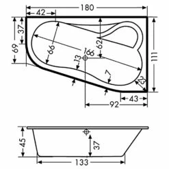 Polypex Beach 1800 Eckbadewanne Rechts -Badezimmer Verkaufs-Shop hersteller polypex badewannen eckbadewannen beach 1800 1936012