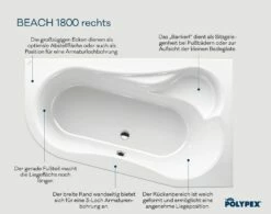 Polypex Beach 1800 Eckbadewanne Rechts -Badezimmer Verkaufs-Shop hersteller polypex badewannen eckbadewannen beach 1800 2582755