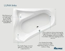 Polypex Luna Eckbadewanne Links -Badezimmer Verkaufs-Shop hersteller polypex badewannen eckbadewannen luna links 2582776