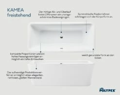Polypex Kamea Freistehende-Badewanne -Badezimmer Verkaufs-Shop hersteller polypex badewannen freistehende kamea 2582719