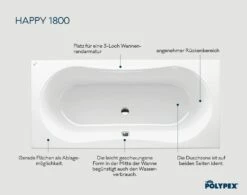 Polypex Happy 1800 Badewanne -Badezimmer Verkaufs-Shop hersteller polypex badewannen rechteckbadewannen happy 1800 2582686
