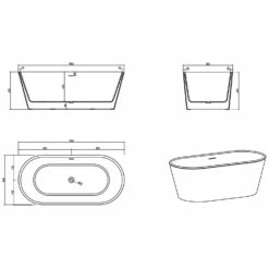 Progettobagno Regina Freistehende Badewanne 170 X 80 Cm -Badezimmer Verkaufs-Shop hersteller progettobagno badewannen regina freistehende 170 3687542