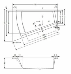 Repabad Genf Duo 180 Rechts Eck-Badewanne