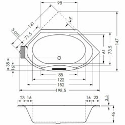 Repabad Taurus 140 OE Eck-Badewanne