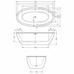 Repabad Ferrara F Badewanne Freistehend 190 X 95 Cm -Badezimmer Verkaufs-Shop hersteller repabad badewannen freistehende ferrara 190 1410020