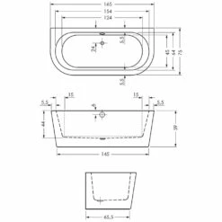 Repabad Livorno Oval F Badewanne Wand 165 X 75 Cm -Badezimmer Verkaufs-Shop hersteller repabad badewannen freistehende livorno oval 1409672