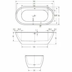 Repabad Livorno Oval F Badewanne Freistehend 190 X 90 Cm -Badezimmer Verkaufs-Shop hersteller repabad badewannen freistehende livorno oval 667105