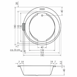 Repabad Ascona 180 Rund Badewanne