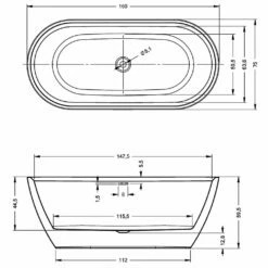 Riho Inspire Freistehende Badewanne 160 X 75 Cm -Badezimmer Verkaufs-Shop hersteller riho badewannen freistehende inspire 160 2652124