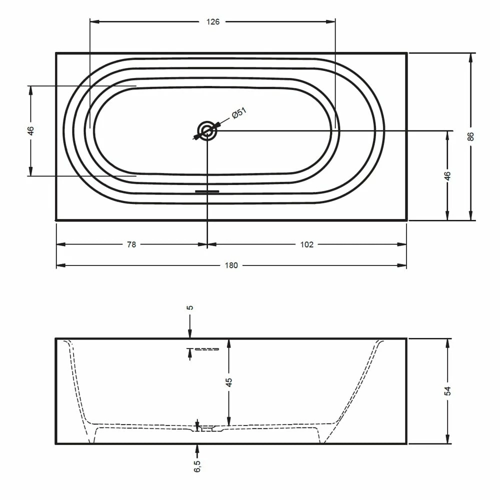Riho Madrid Freistehende Badewanne 180 X 86 Cm 6 Riho Madrid Freistehende Badewanne 180 X 86 Cm – Bild 4