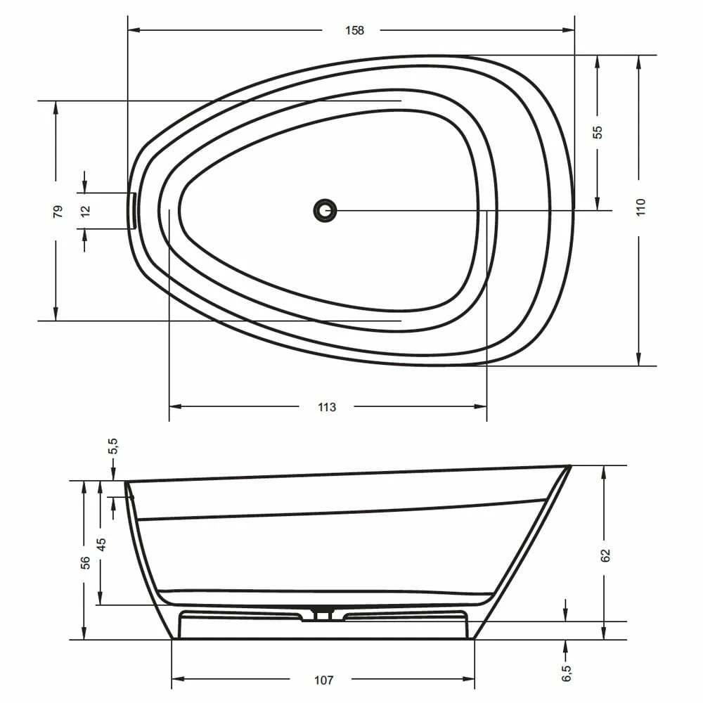 Riho Toledo Freistehende Badewanne 158 X 110 Cm 5 Riho Toledo Freistehende Badewanne 158 X 110 Cm – Bild 3