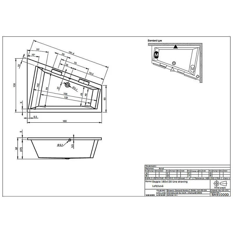 Riho Doppio Raumspar-Badewanne 180 X 130 Cm Links Für Eckeinbau 3 Riho Doppio Raumspar-Badewanne 180 X 130 Cm Links Für Eckeinbau