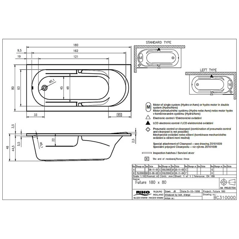 Riho Future Rechteck-Badewanne 180 X 80 Cm 4 Riho Future Rechteck-Badewanne 180 X 80 Cm – Bild 2