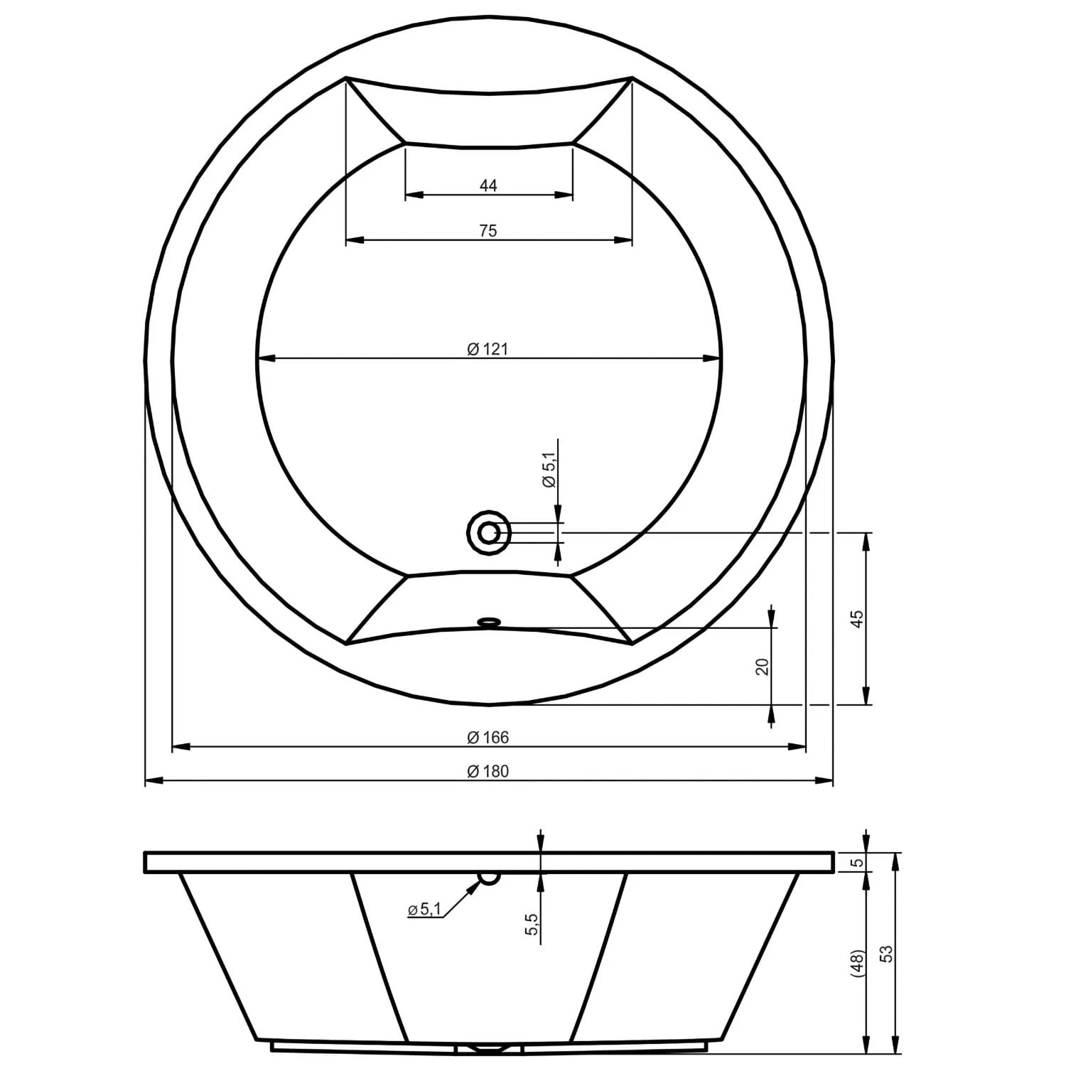 Riho Whirlpool Carmen Mit Farblichttherapie, Touchbedienung, Heizung Und Kopfstützen Schwarz 5 Riho Whirlpool Carmen Mit Farblichttherapie, Touchbedienung, Heizung Und Kopfstützen Schwarz – Bild 3