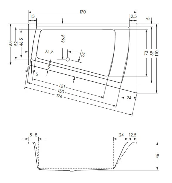 Steinkamp Life Eckbadewanne 170 X 110/65 Cm Mit Aquapunktur, Ecke Rechts 6 Steinkamp Life Eckbadewanne 170 X 110/65 Cm Mit Aquapunktur, Ecke Rechts – Bild 4