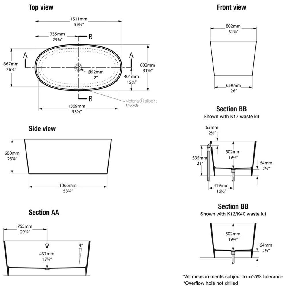 Victoria & Albert Ios Freistehende Badewanne 6 Victoria & Albert Ios Freistehende Badewanne – Bild 4