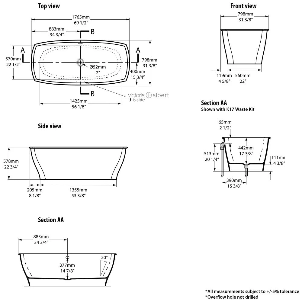 Victoria & Albert Pembroke Freistehende Badewanne 6 Victoria & Albert Pembroke Freistehende Badewanne – Bild 4
