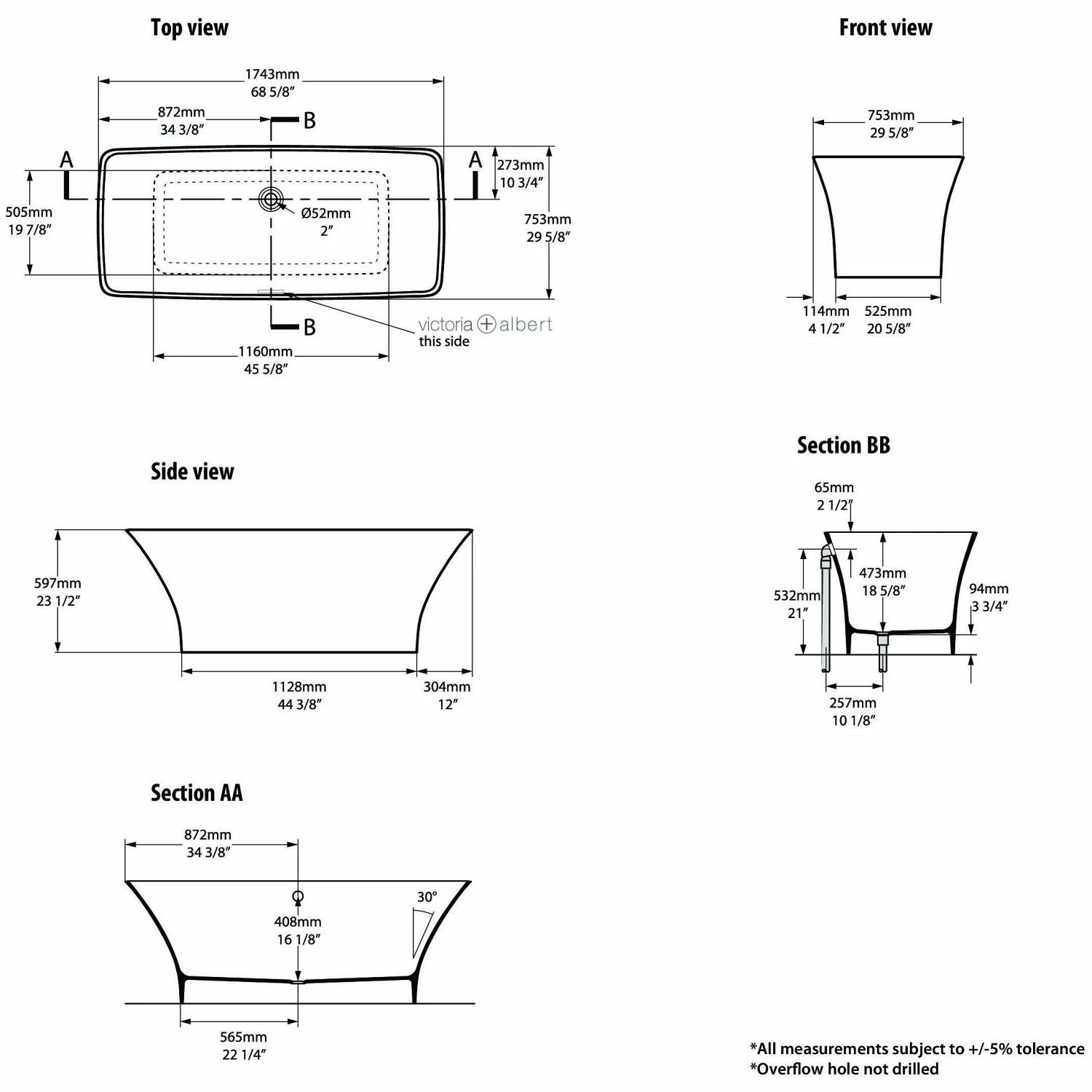 Victoria & Albert Ravello Freistehende Badewanne 4 Victoria & Albert Ravello Freistehende Badewanne – Bild 2