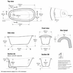 Victoria & Albert Roxburgh Freistehende Badewanne, Mit Löwenfüßen 7 Victoria & Albert Roxburgh Freistehende Badewanne, Mit Löwenfüßen -Badezimmer Verkaufs-Shop hersteller victoria albert freistehende badewannen roxburgh 919936