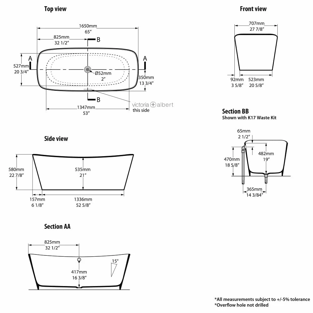 Victoria & Albert Trivento Freistehende Badewanne 6 Victoria & Albert Trivento Freistehende Badewanne – Bild 4