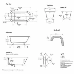 Victoria & Albert Wessex Freistehende Badewanne, Füße Metall Weiß -Badezimmer Verkaufs-Shop hersteller victoria albert freistehende badewannen wessex 2047387